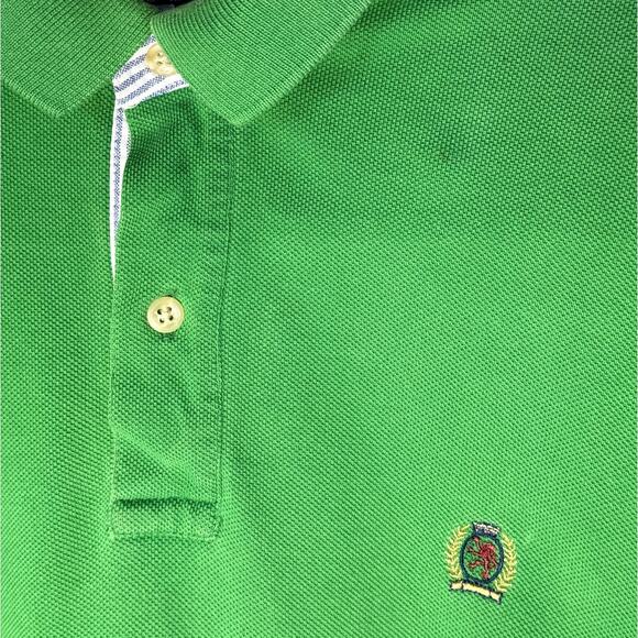 MENS GREEN 2 BUTTON FRONT TOMMY HILFIGER SHORT SLEEVE POLO SHIRT SIZE MEDIUM - Picture 4 of 8